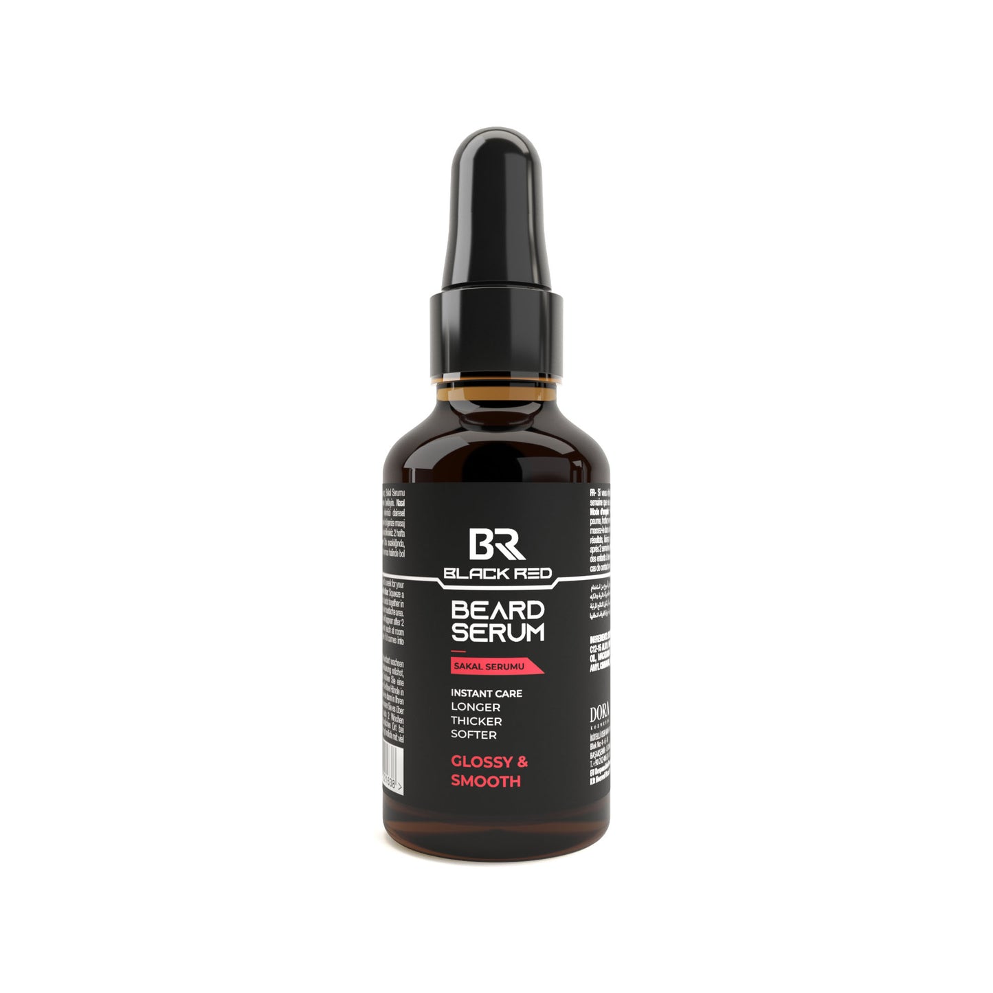 Black Red Beard Serum bottle on a white background