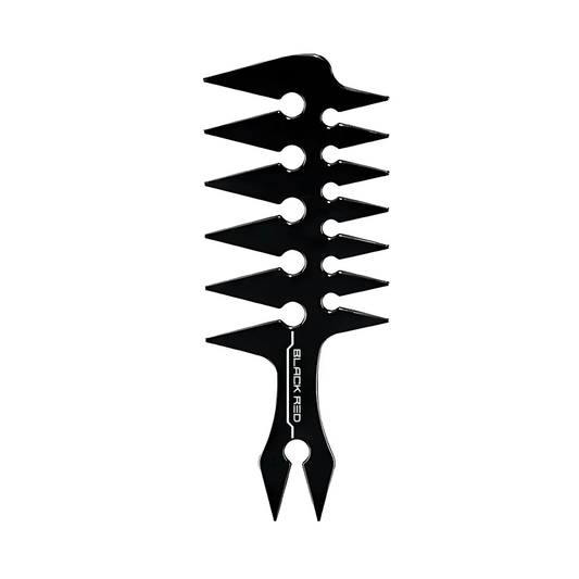 Black hair styling tool with 'Blackred' branding on a white background