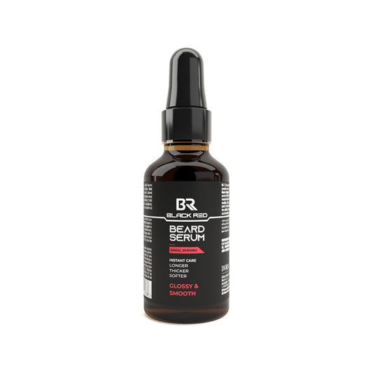 Black Red Beard Serum bottle on a white background