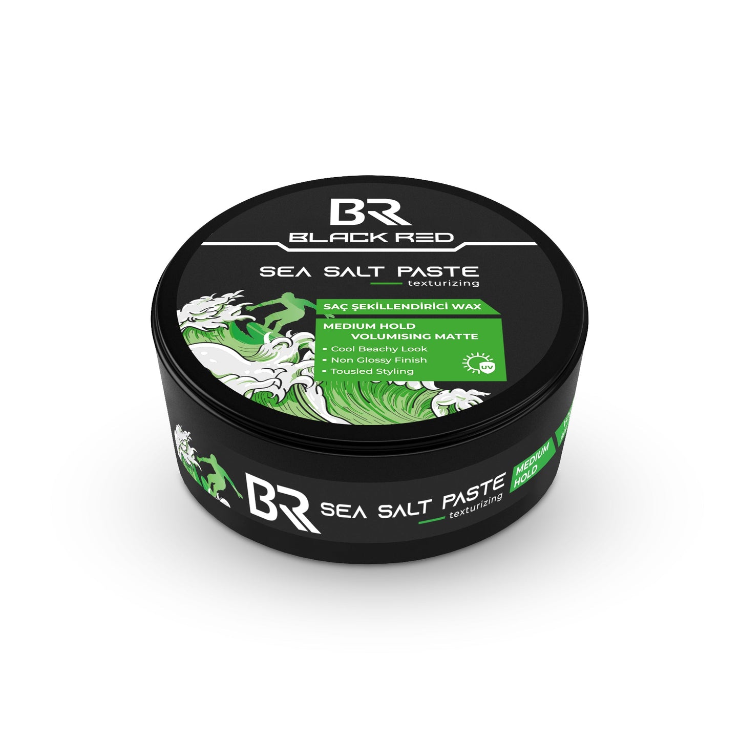 Black Red Hair Styling Texturising Sea Salt Paste 120ml